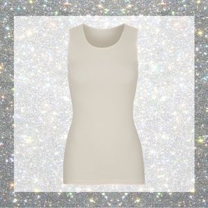 SKIMS Cotton Rib Long Tank in Bone size S NWT!